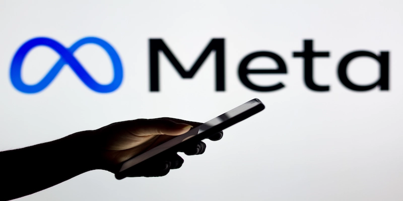 Meta advertising platform displayed with mobile phone used for social media ads